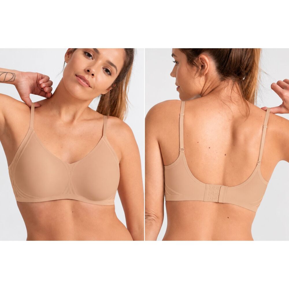 Honeylove Nude Wireless Bra XL Sculpting Support Lift Seamless Shapewear Comfort
